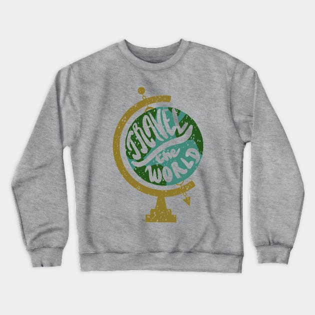 I Love to Travel the World Crewneck Sweatshirt by Mewzeek_T